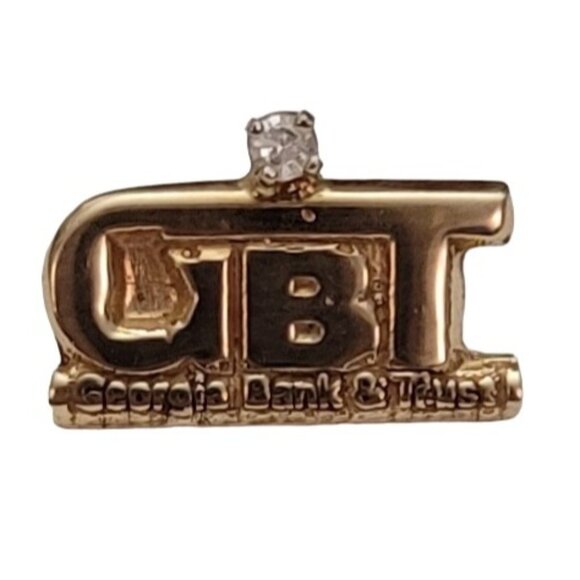 10K Yellow Gold Georgia Bank & Trust Tie Pin E856 - Picture 1 of 12